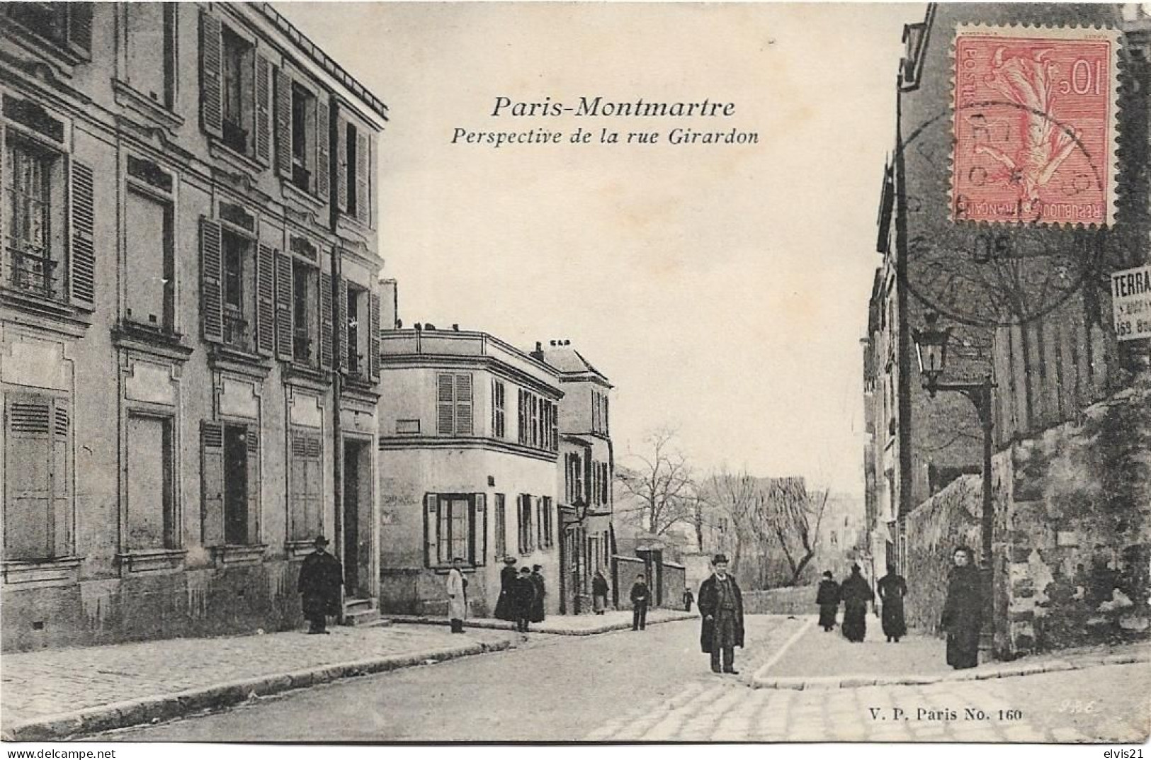 PARIS Montmartre. Perspective De La Rue Girardon - District 18