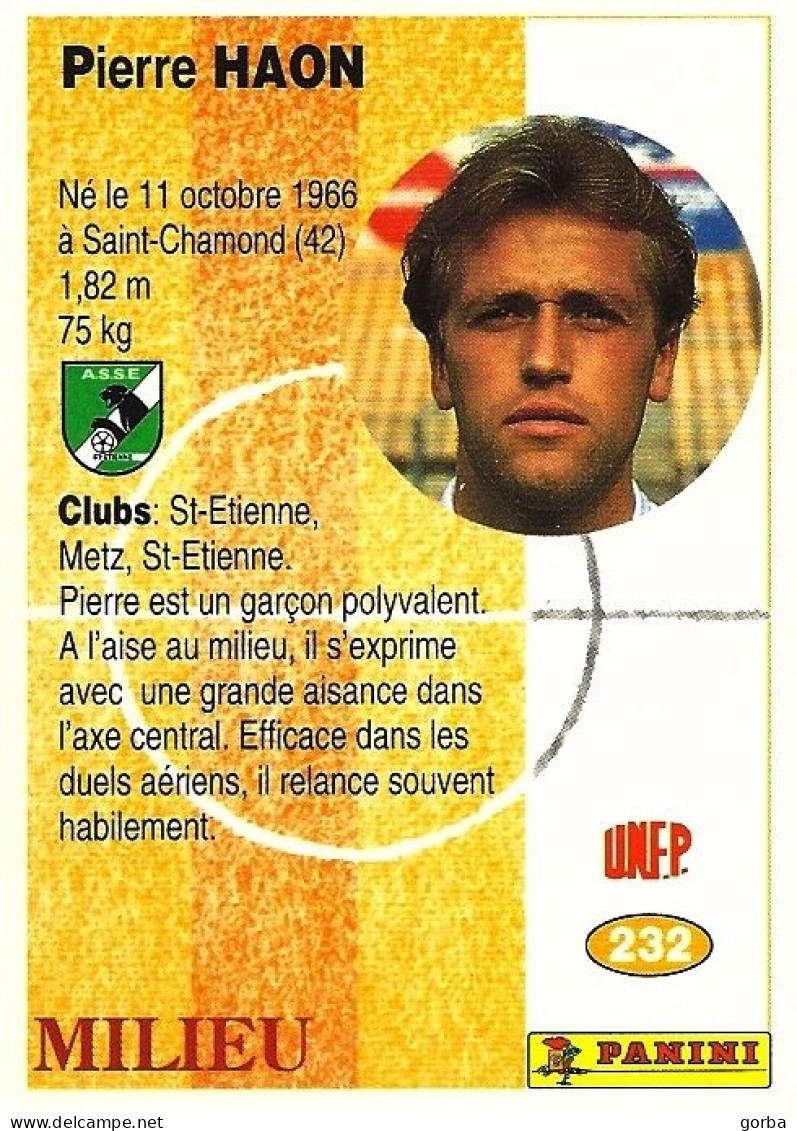 *Carte Cartonnée PANINI Divers - Official Football 1994 - Pierre HAON - AS Saint Etienne - Trading Cards