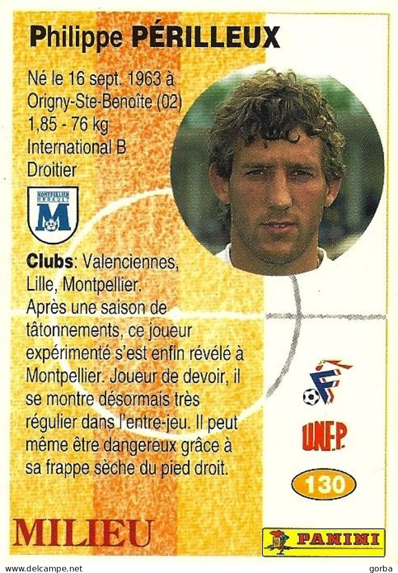 *Carte Cartonnée PANINI Divers - Official Football 1994 - Philippe PERILLEUX - Montpellier - Trading Cards