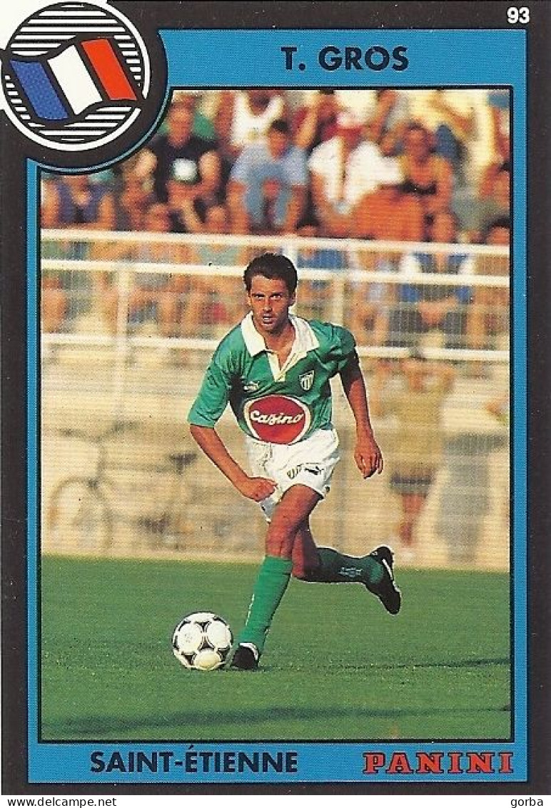 *Carte PANINI Cartonnée - 1993 - Thierry GROS - AS Saint Etienne - Trading Cards