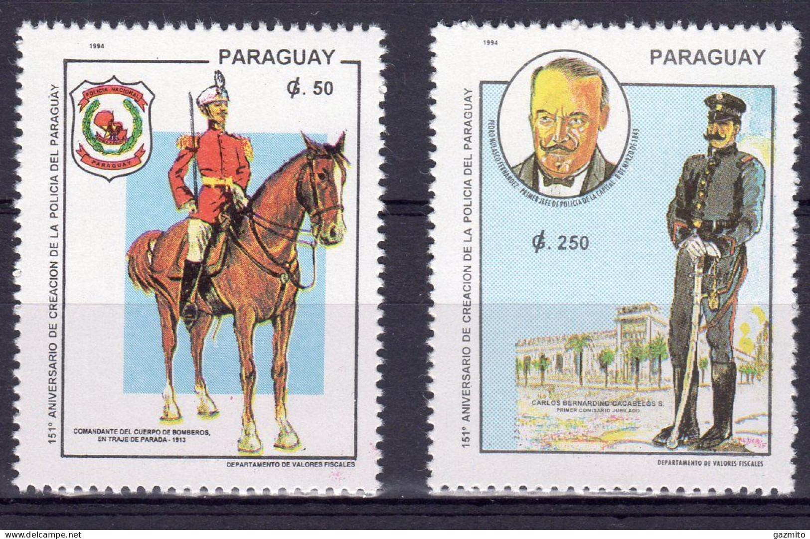 Paraguay 1980, Police Anniversary, Uniform, 2val - Horses