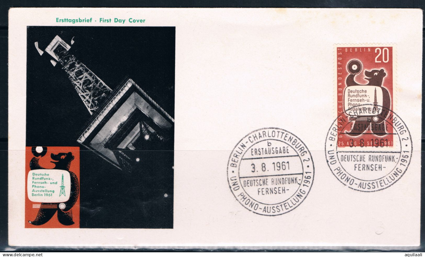 Germany Berlin. 20pf, "Expo Fono-radio-televisione", Annullo Fdc 03/8/1961. - 1948-1970