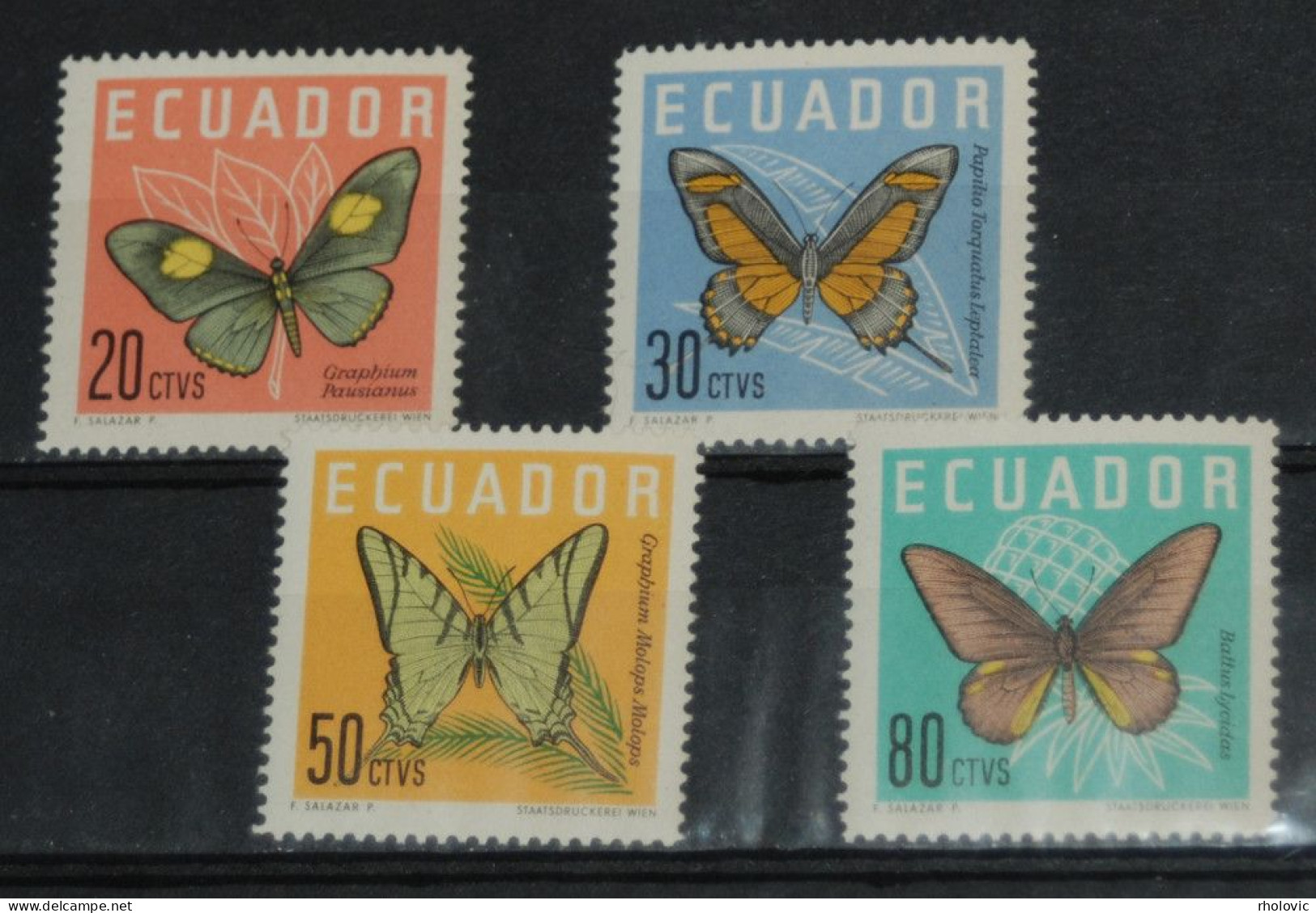 EQUADOR 1961, Butterflies, Insects, Fauna, MNH** - Farfalle