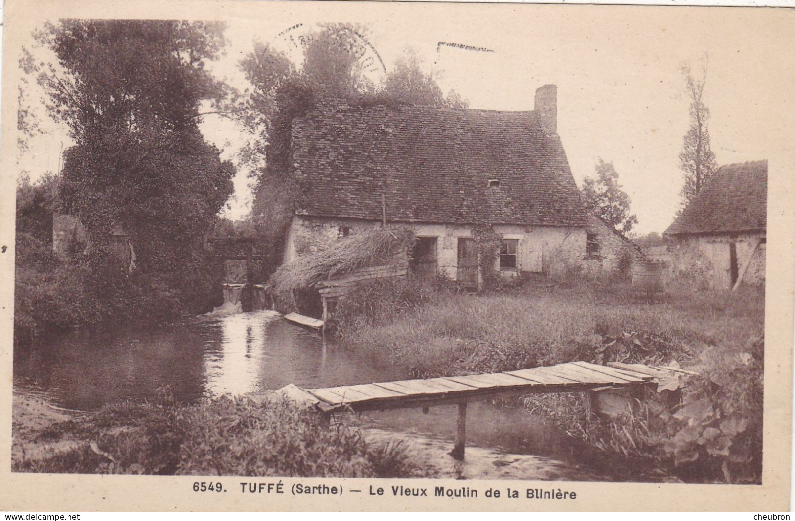 72. TUFFE. CPA.  LE VIEUX MOULIN DE LA BLINIERE. TIMBRE + TEXTE - Tuffe