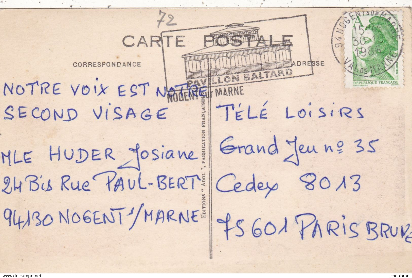 72. TUFFE. CPA.  LE VIEUX MOULIN DE LA BLINIERE. TIMBRE + TEXTE - Tuffe