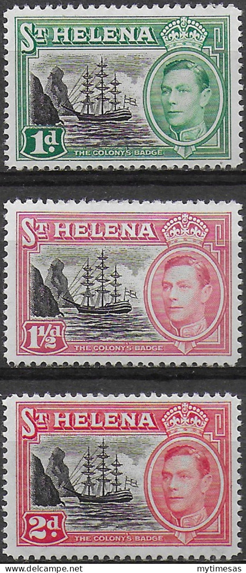 1949 St Helena George VI New Values 3v. MNH SG N. 149/51 - Sonstige & Ohne Zuordnung