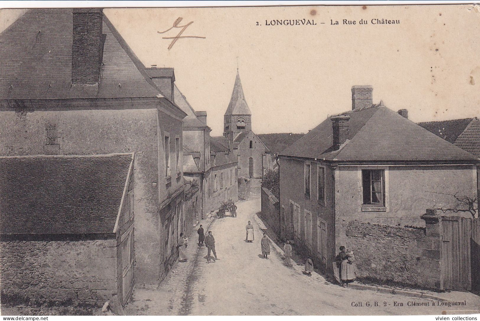Longueval (02 Aisne) La Rue Du Château Coté église - Coll. G. R. N° 2 - Autres & Non Classés