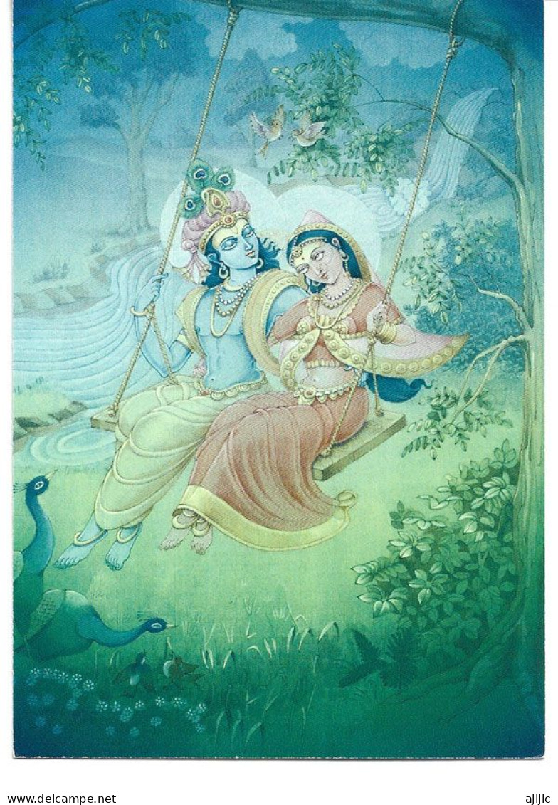 Hindu God Krishna & Shakti Radha.Temple ISKCON, Vrindavan.India. Postcard (new-unused) - Sonstige & Ohne Zuordnung