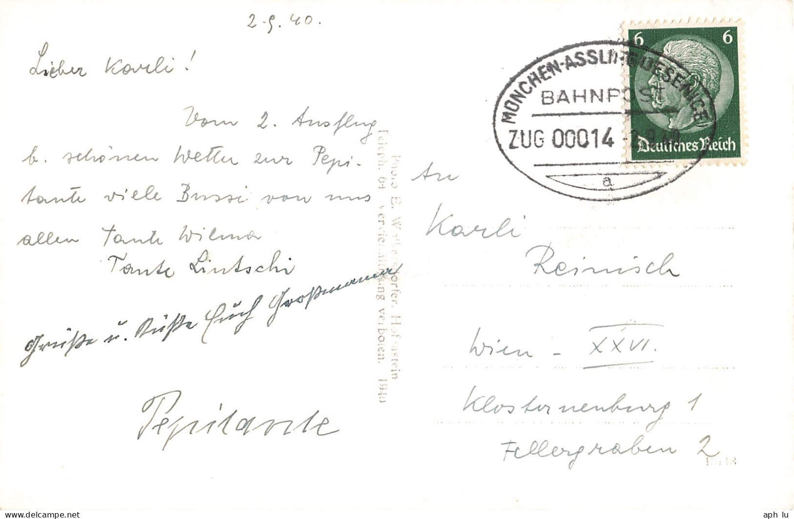 Bahnpost (Ambulant; R.P.O./T.P.O.) München-Assling (Jesenice) (ZA2665) - Lettres & Documents