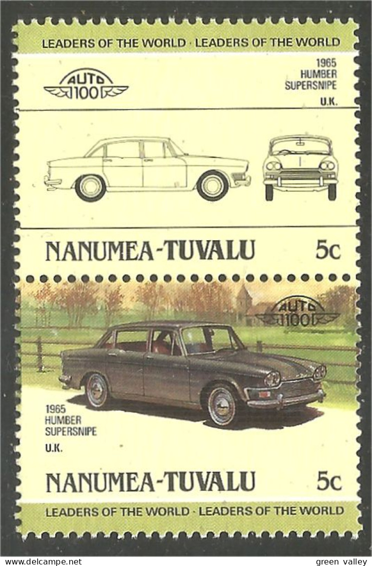 AU-29 Nanumea Tuvalu Automobile Car Voiture 1965 Humber Supersnipe Pair Of Stamps MNH ** Neuf SC - Cars