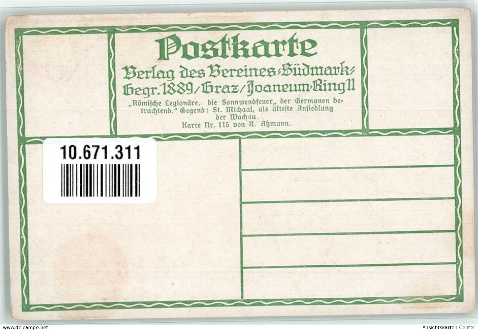 10671311 - Sign.Assmann R. Legionaere Germanische Sunawend Feier Wachau Wappen Verein Suedmark Nr.115 - Autres & Non Classés