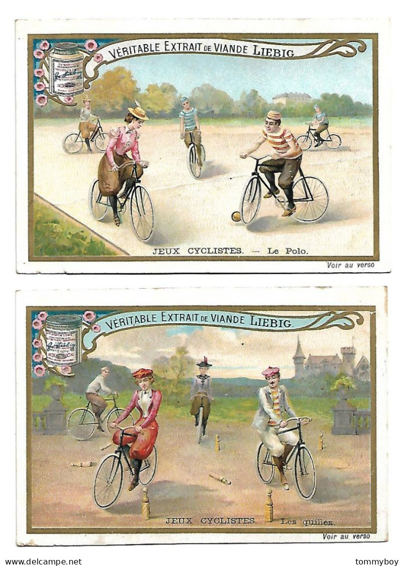S 658 , Liebig 6 Cards, Jeux Cyclistes (lower Condition, Small Fold)  (ref B16) - Liebig