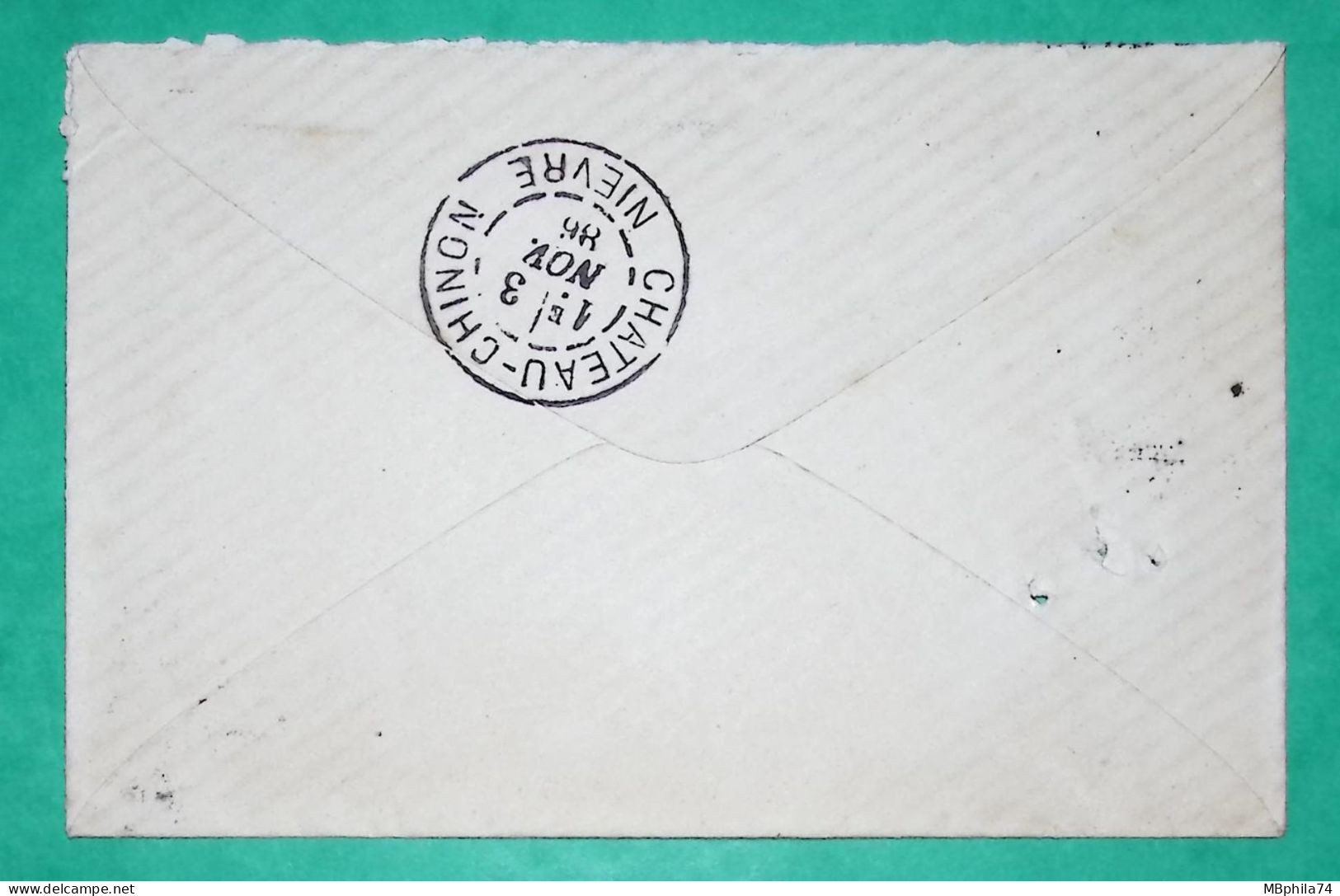 N°90 SAGE CAD TYPE 18 ROUY NIEVRE POUR CHATEAU CHINON 1886 LETTRE COVER FRANCE - 1877-1920: Semi Modern Period