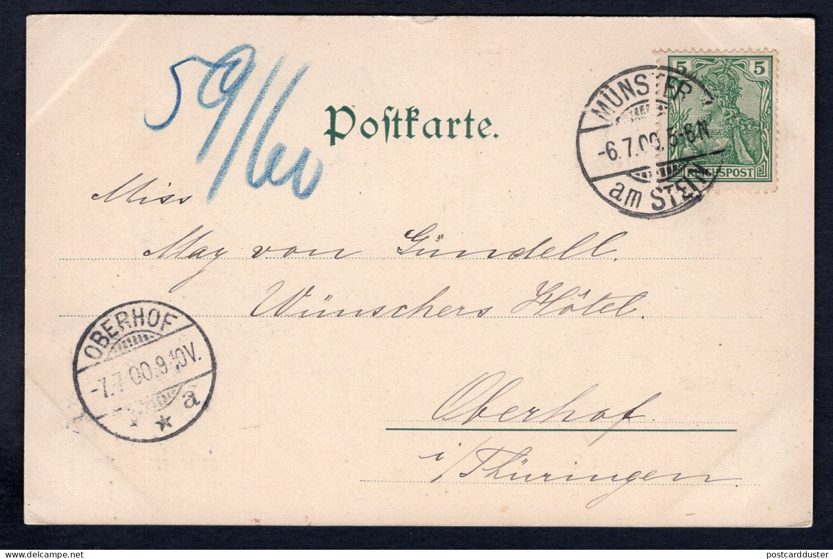 Germany 1900 Münster Am Stein. Ruine Ebernburg. Bridge. Old Postcard  (h3172) - Bad Münster A. Stein - Ebernburg