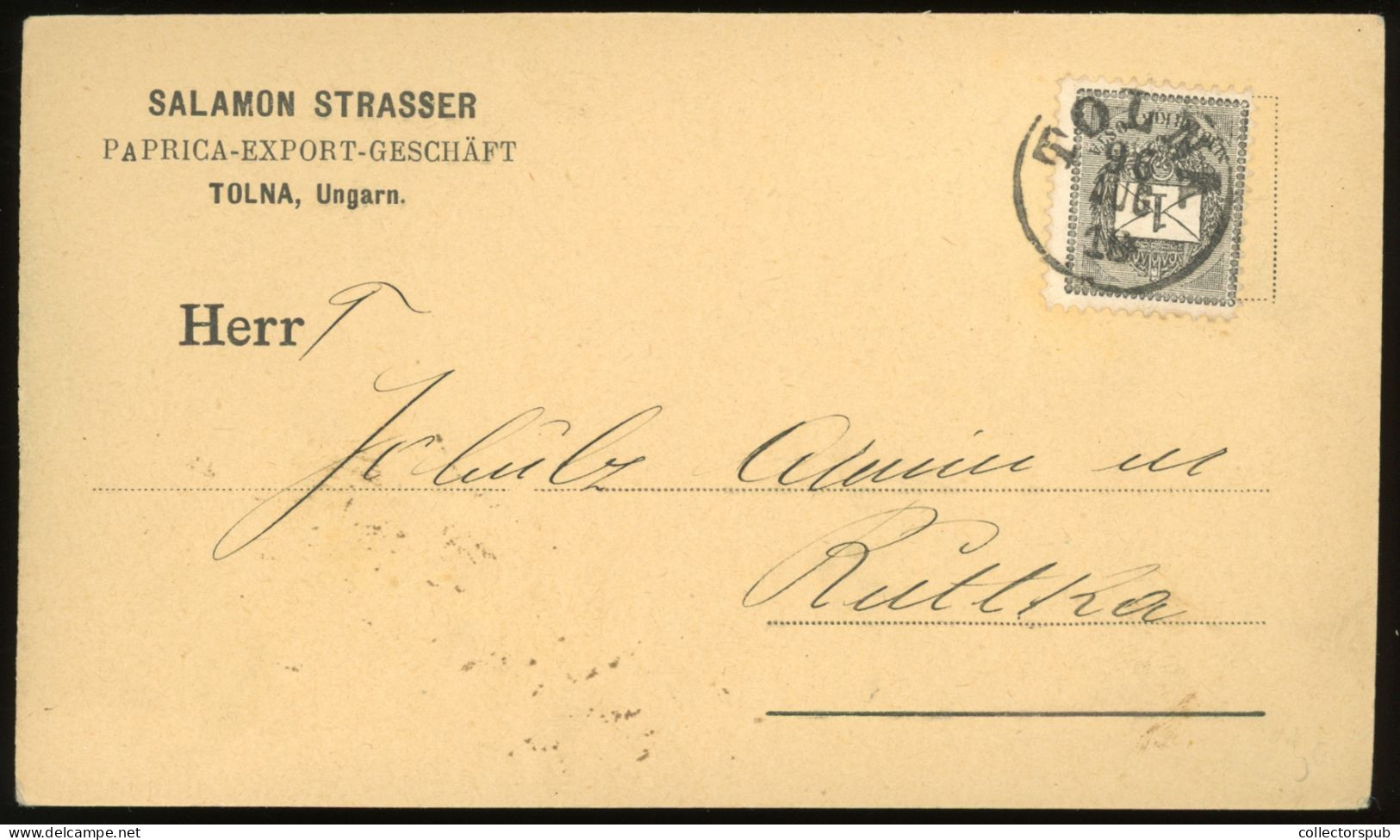HUNGARY TOLNA NICE CARD With 1Kr 1896 - Lettres & Documents