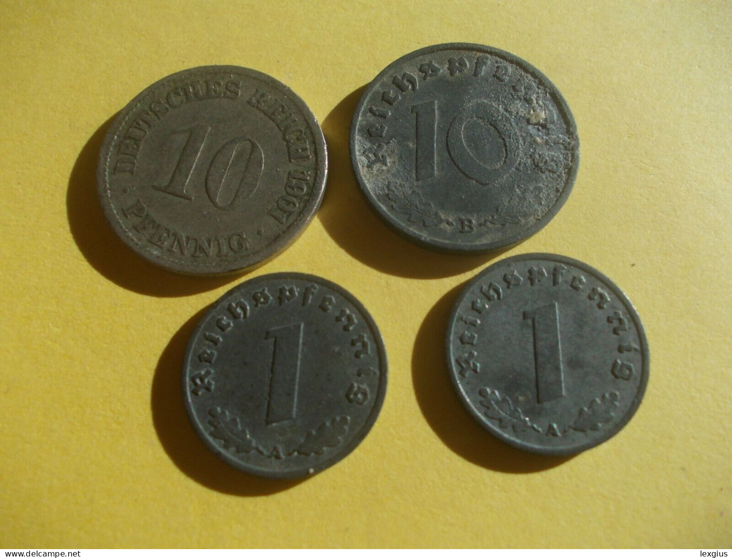 LOTTICINO MONETE GERMANIA 1901,1940,1942 + SVIZZERA 1909, 1914+TUNISIA 1919 - Collections & Lots