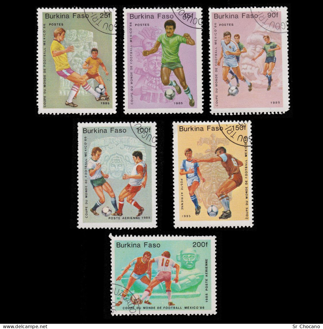 World Cup Soccer.1985 BURKINA FASO.SET 6 USED - Sonstige & Ohne Zuordnung