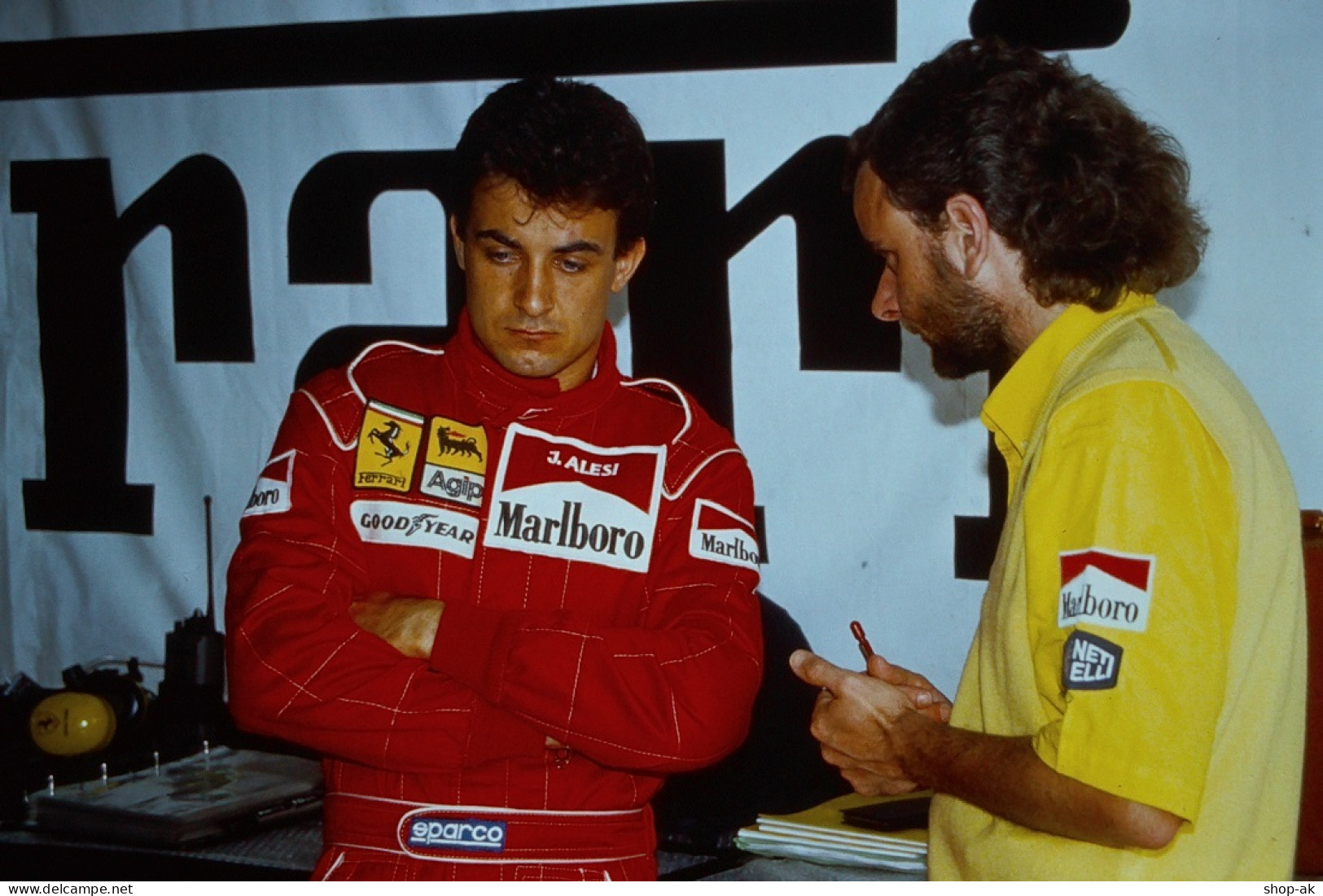 Dia0048/ DIA Foto Jean Alesi Auf Ferrari Formel 1 1991 Rennsport  - Auto's