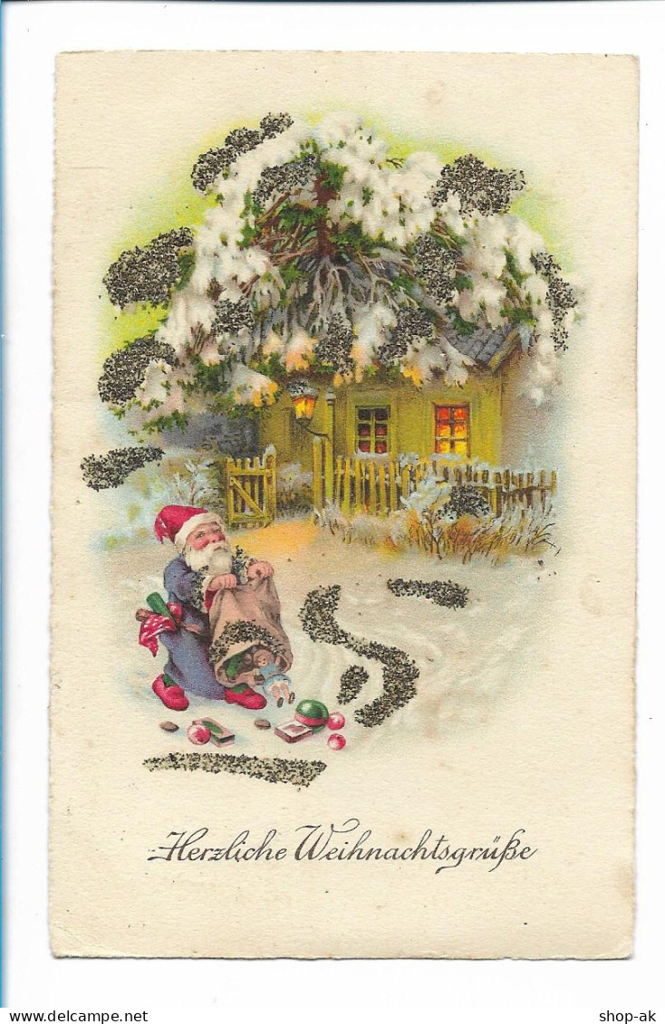 XX14757/ Weihnachten Weihnachtsmann Litho Glimmer AK  - Other & Unclassified