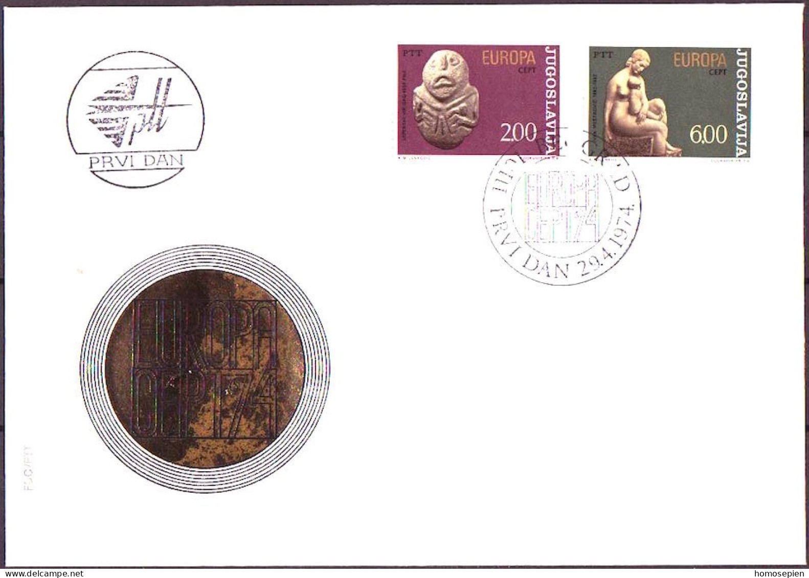 Yougoslavie - Jugoslawien - Yugoslavia FDC 1974 Y&T N°1438 à 1439 - Michel N°1557 à 1558 - FDC