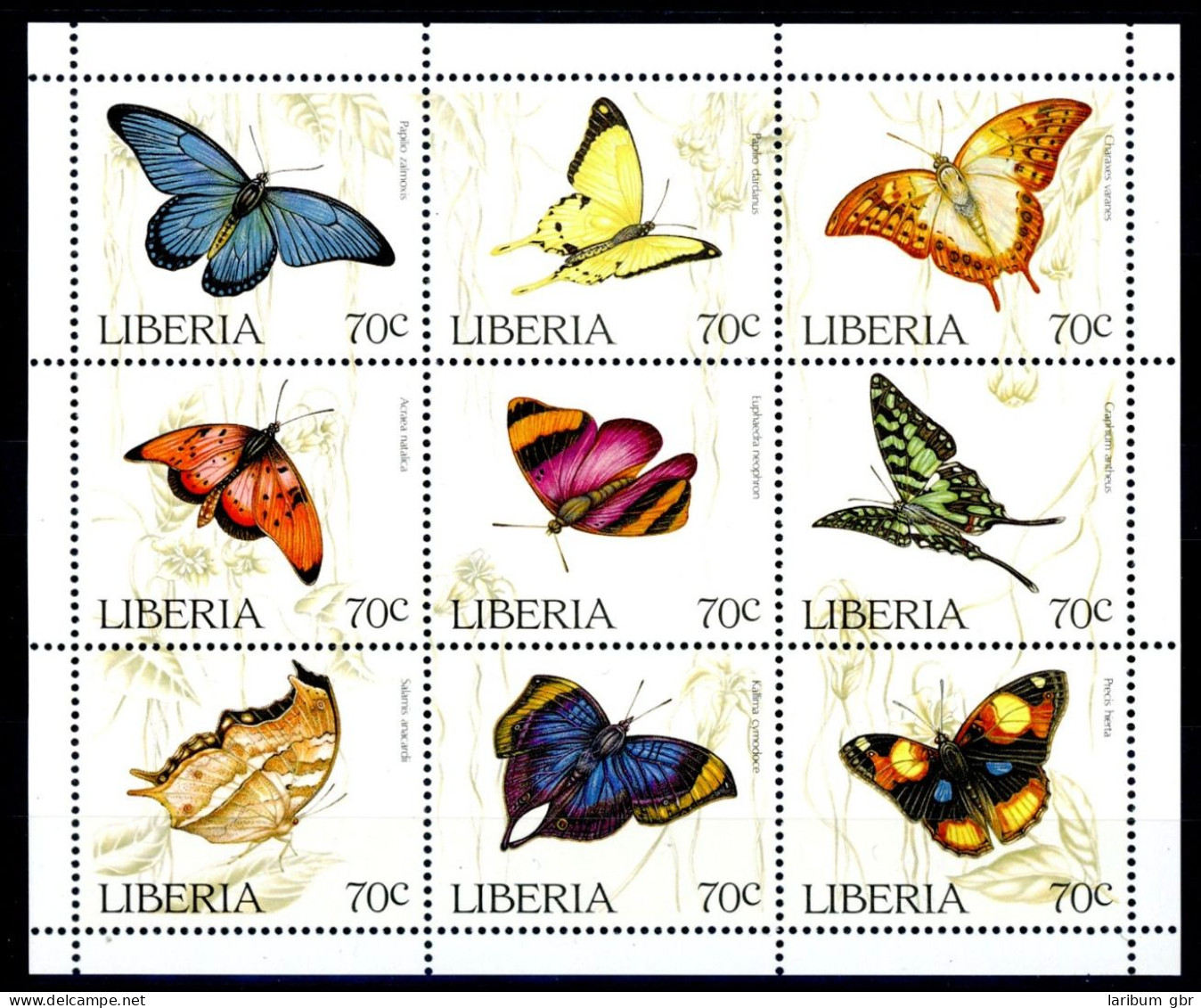 Liberia 1660-1668 Postfrisch Schmetterlinge #GB737 - Liberia
