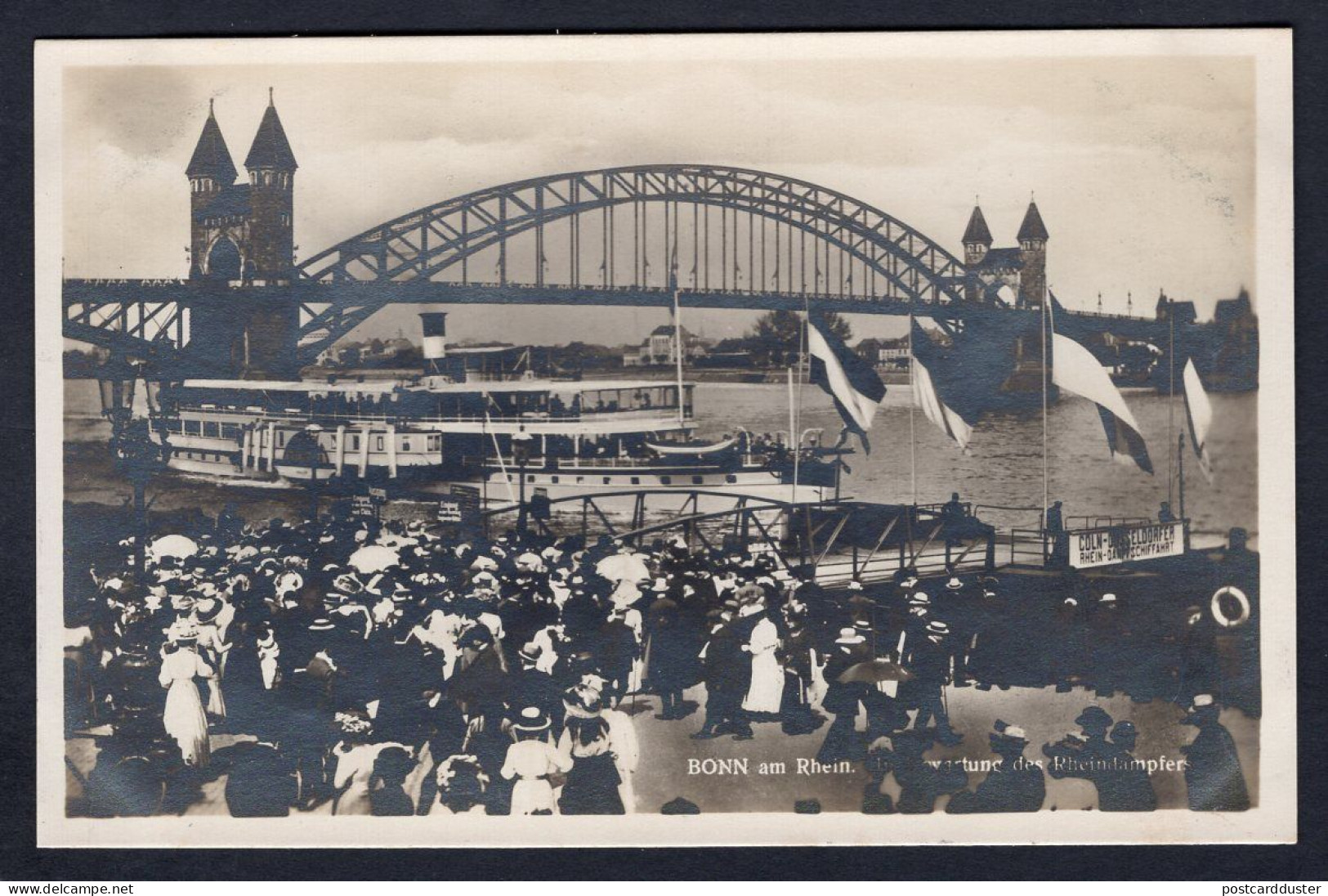 Germany 1920s BONN. Arrival Of River Boat. Old Photo Postcard  (h3494) - Bonn
