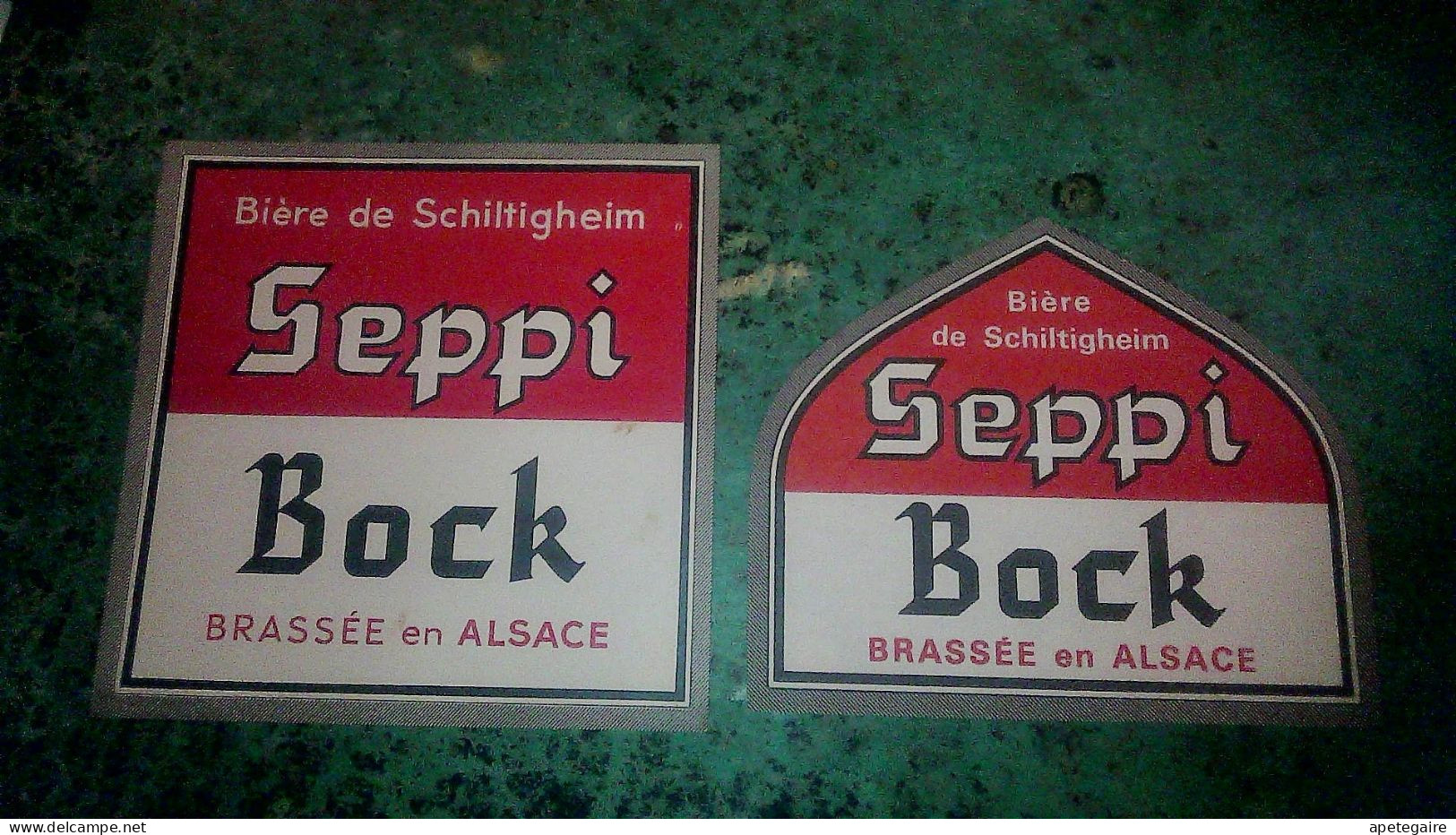 Lot Etiquettes De Bière X2 D'Alsace Seppi Bock Brasserie De Schiltigheim - Bière