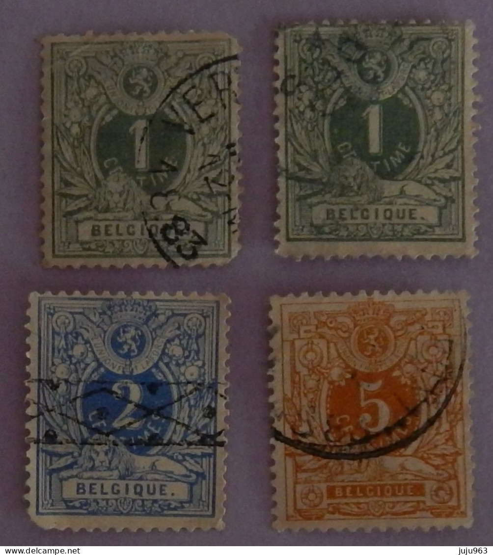 BELGIQUE  2 X YT 26+27/28 OBLITERES  ANNEES 1869/1876 - 1869-1888 Lion Couché