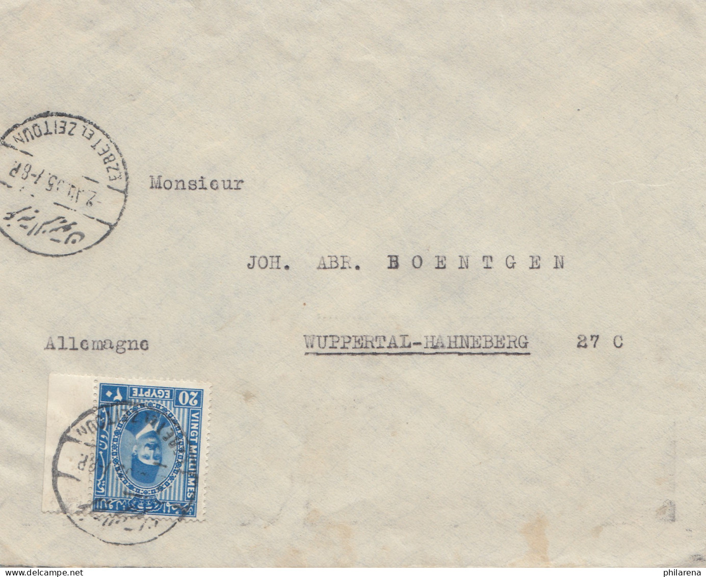 Ägypten/Egypte: 1935: Cairo Nach Wuppertal-Hahneberg - Sonstige & Ohne Zuordnung