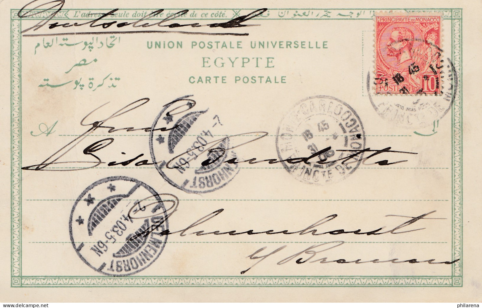Ägypten/Egypte: 1903 Ansichtskarte Cairo Nach Delmenhorst - Other & Unclassified
