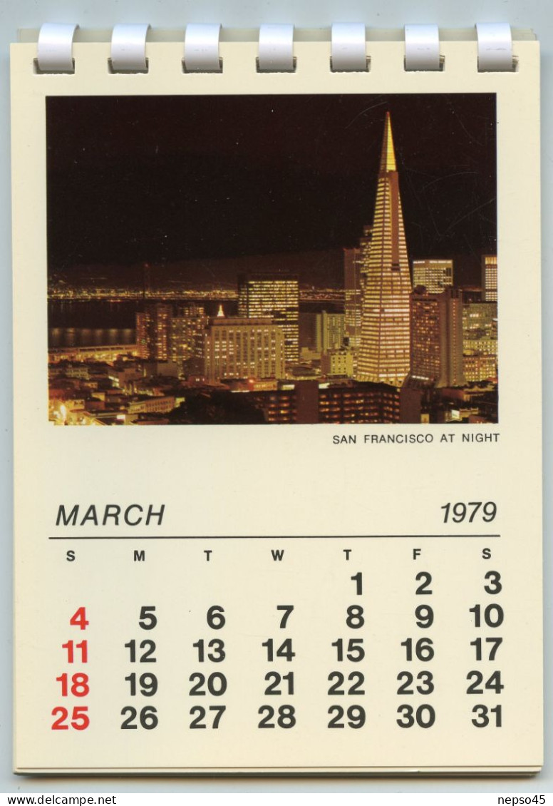 Calendrier Souvenir.San Francisco 1979.U.S.A. Amérique. - Petit Format : 1971-80