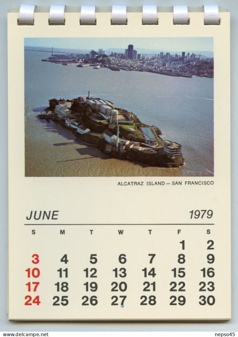 calendrier souvenir.San Francisco 1979.U.S.A. Amérique.
