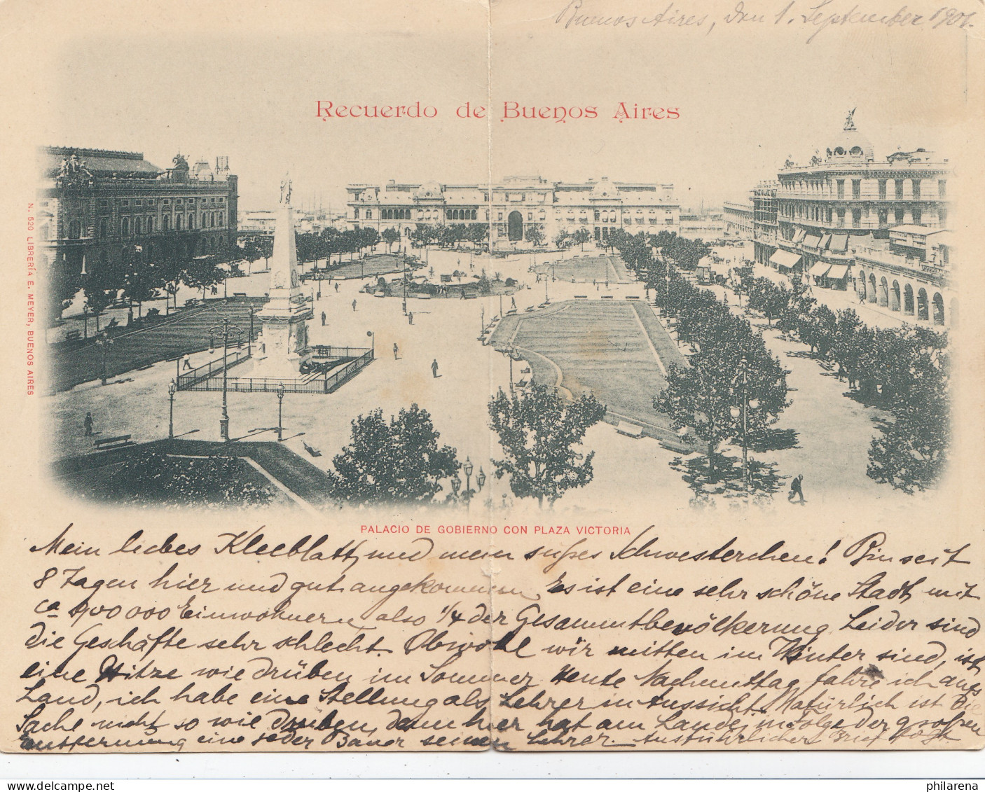 Argentinien: 1901: Große Ansichtskarte Buenos Aires Nach Niedersedlitz - Otros & Sin Clasificación
