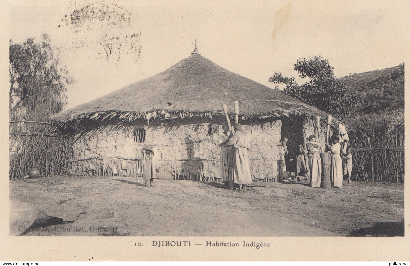 Äthiopien: 1924: Ansichtskarte Cote Francaise Djibouti Habitation Nach Paris - Ethiopie