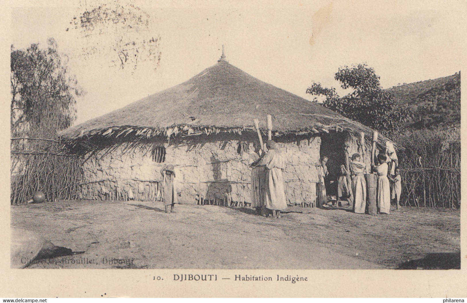 Äthiopien: 1924: Ansichtskarte Cote Francaise Djibouti Habitation Nach Paris - Ethiopia