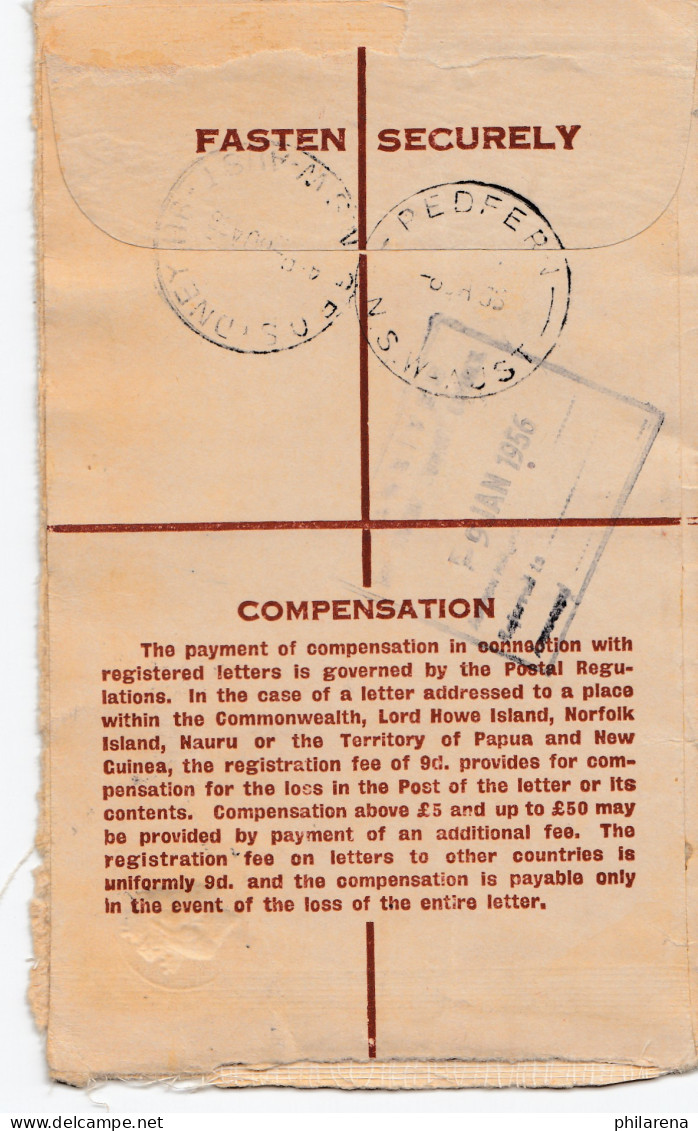 Australien: 1956: Ganzsache Als Einschreiben Nach Sydney Aus New South Wales - Sonstige & Ohne Zuordnung