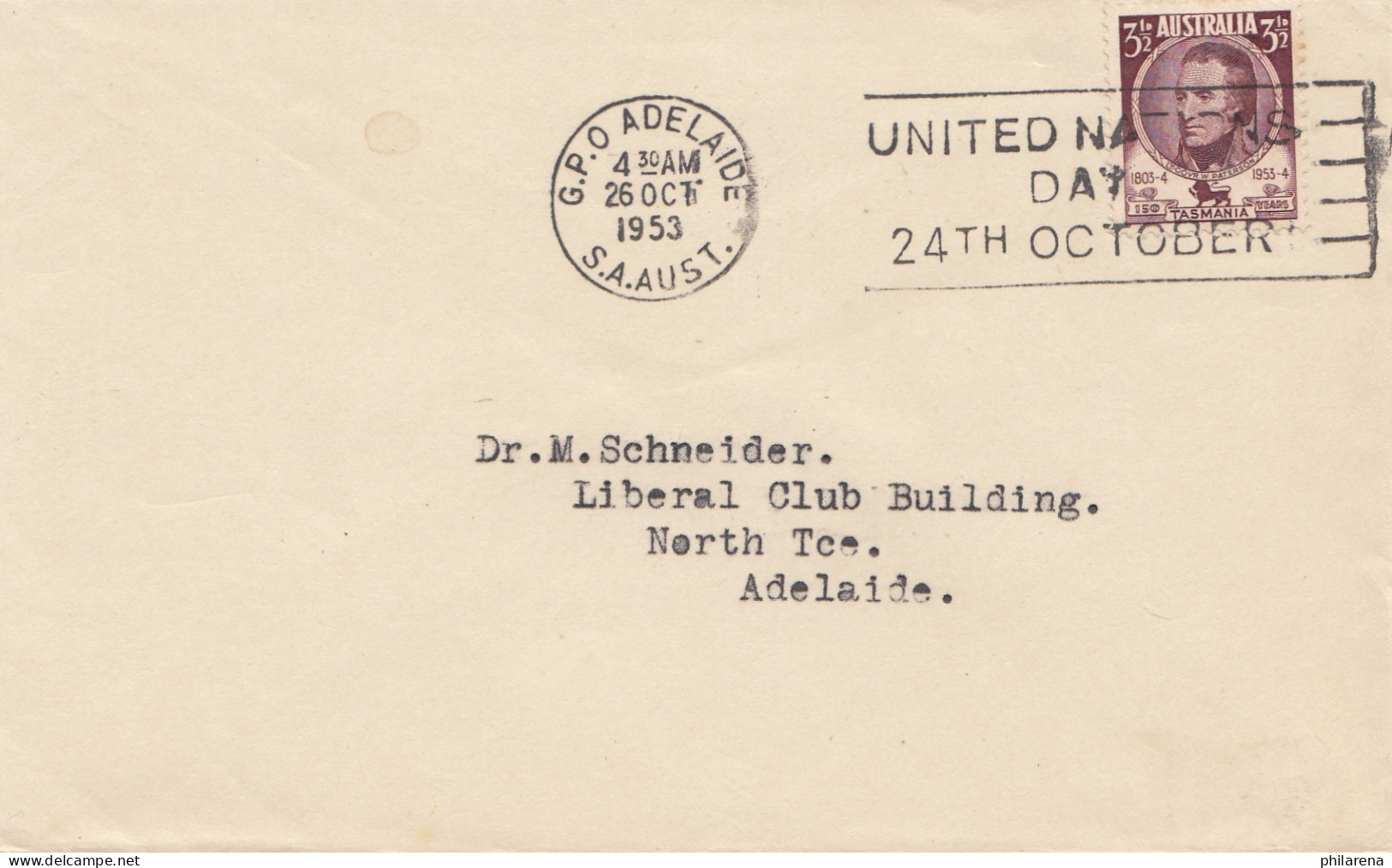 Australien: 1953: Adelaide United Nations Day - Sonstige & Ohne Zuordnung