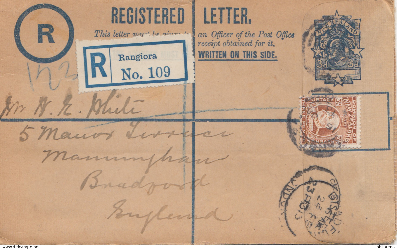 Australia 1913: Registered Letter To England - Autres & Non Classés