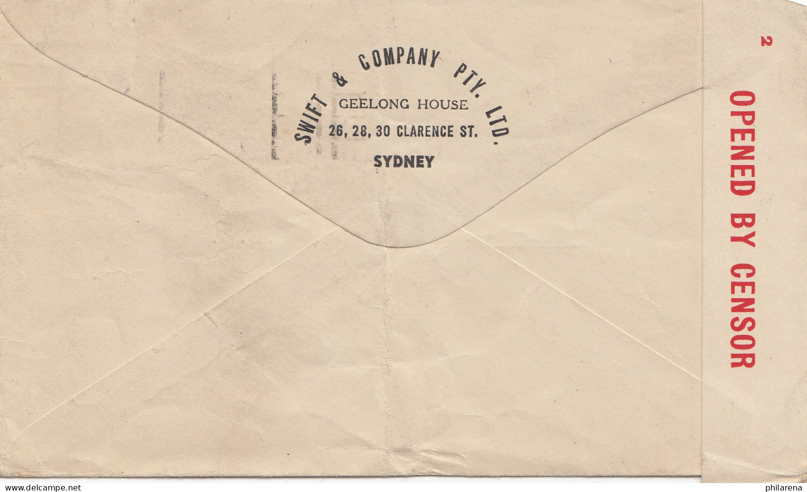 Australia 1944: Letter Sydney To USA, Censorship - Other & Unclassified