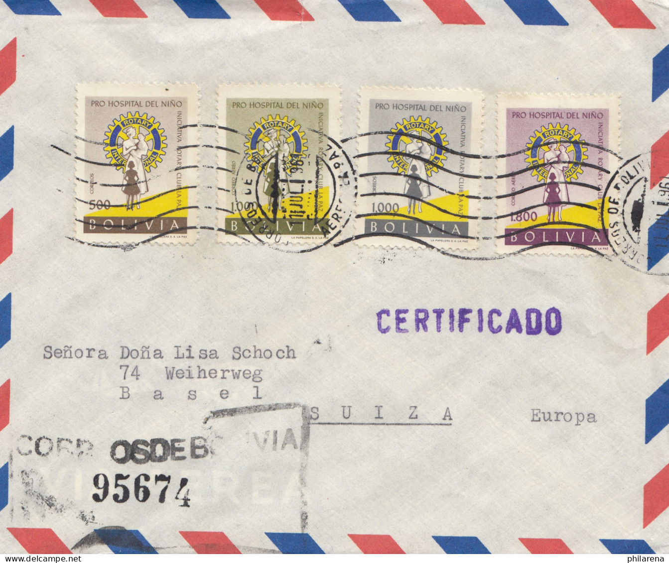 Bolivia 1961: Registered La Paz To Basel - Bolivien