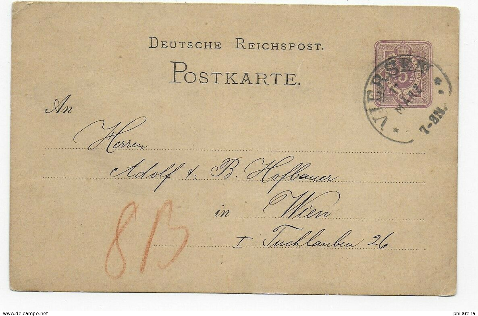 Ganzsache Reichspost Viersen Nach Wien, Alter Stempel - Covers & Documents