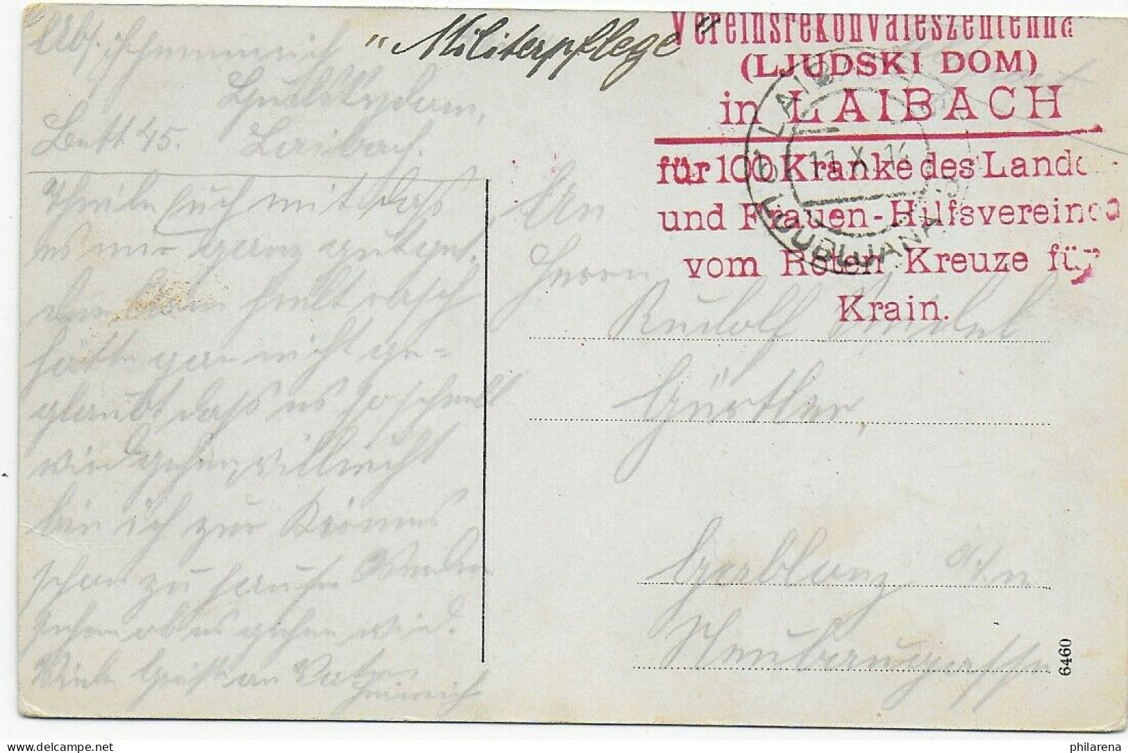 Ansichtskarte Ljubljana-Laibach, Rotes Kreuz, Frauen Hilfsverein, 1914 - Feldpost (postage Free)