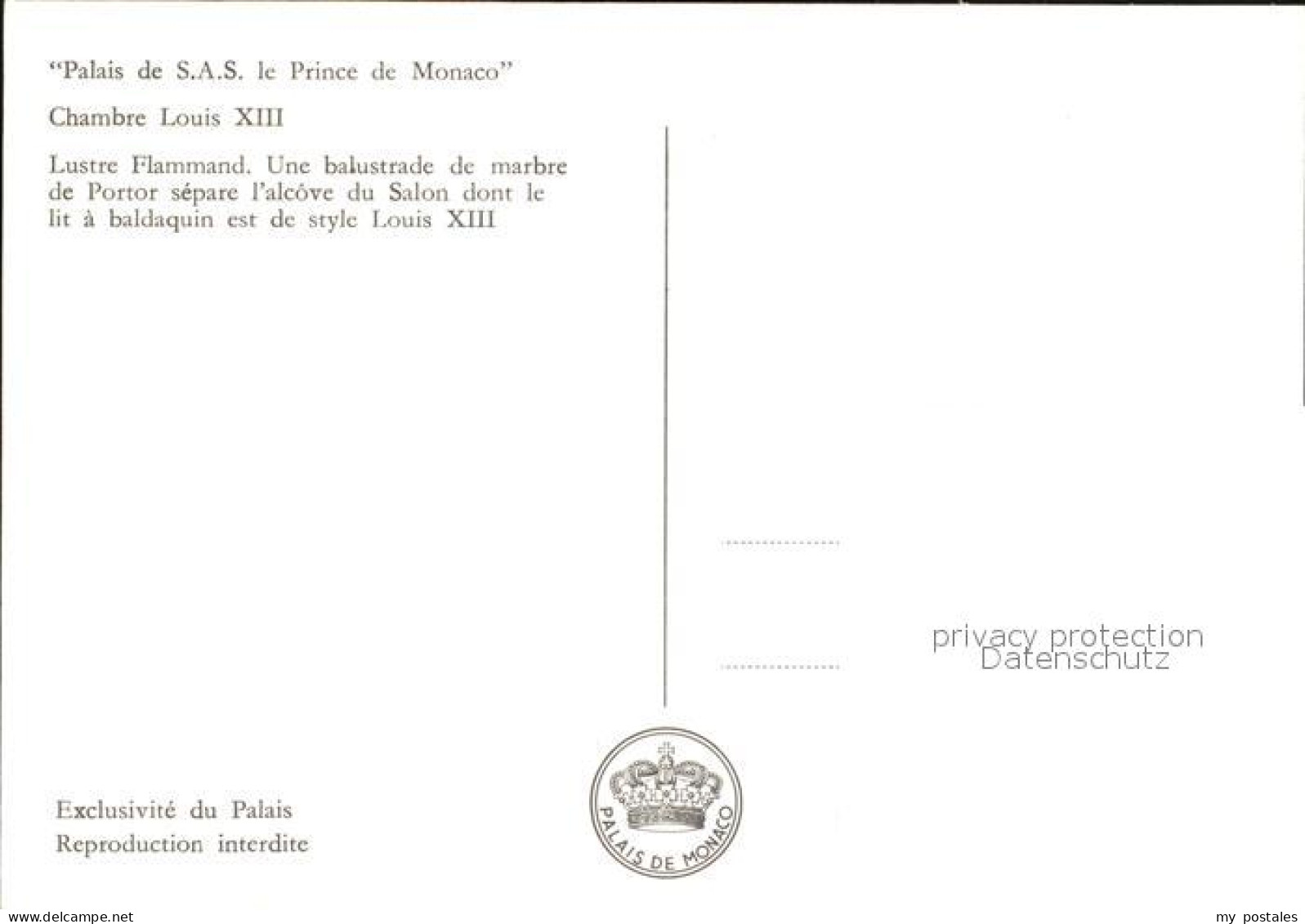 72576699 Monaco Palais De SAS Chambre Louis XIII Monaco - Autres & Non Classés