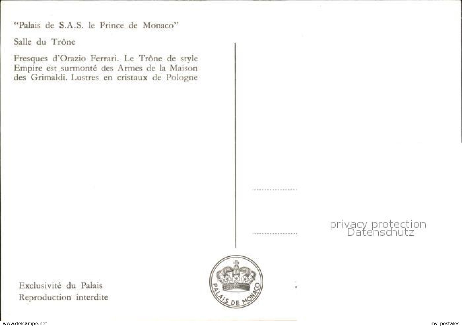 72576698 Monaco Palais De SAS Salon Du Trone Fresques Monaco - Autres & Non Classés