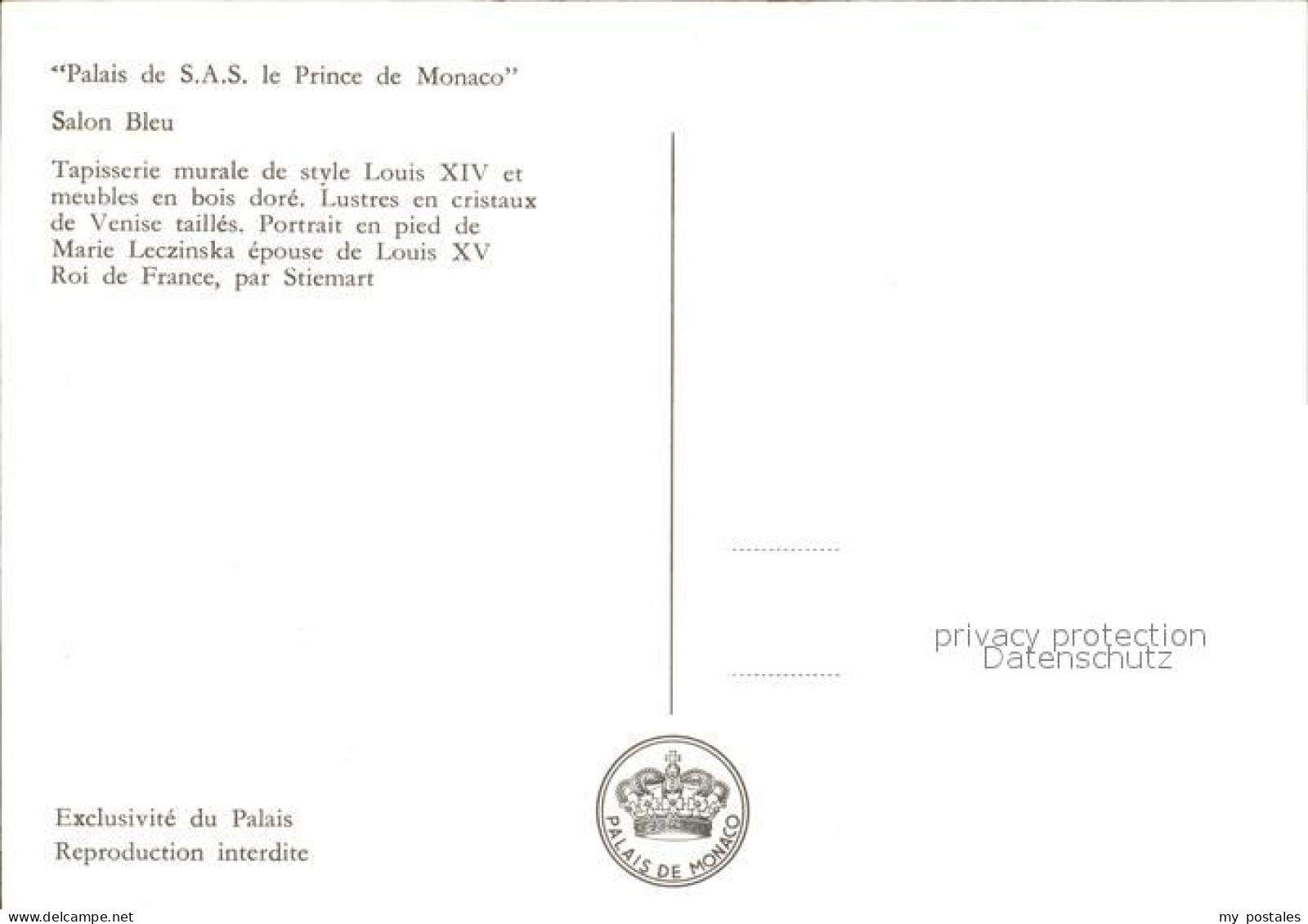 72576697 Monaco Palais De SAS Salon Bleu  - Other & Unclassified