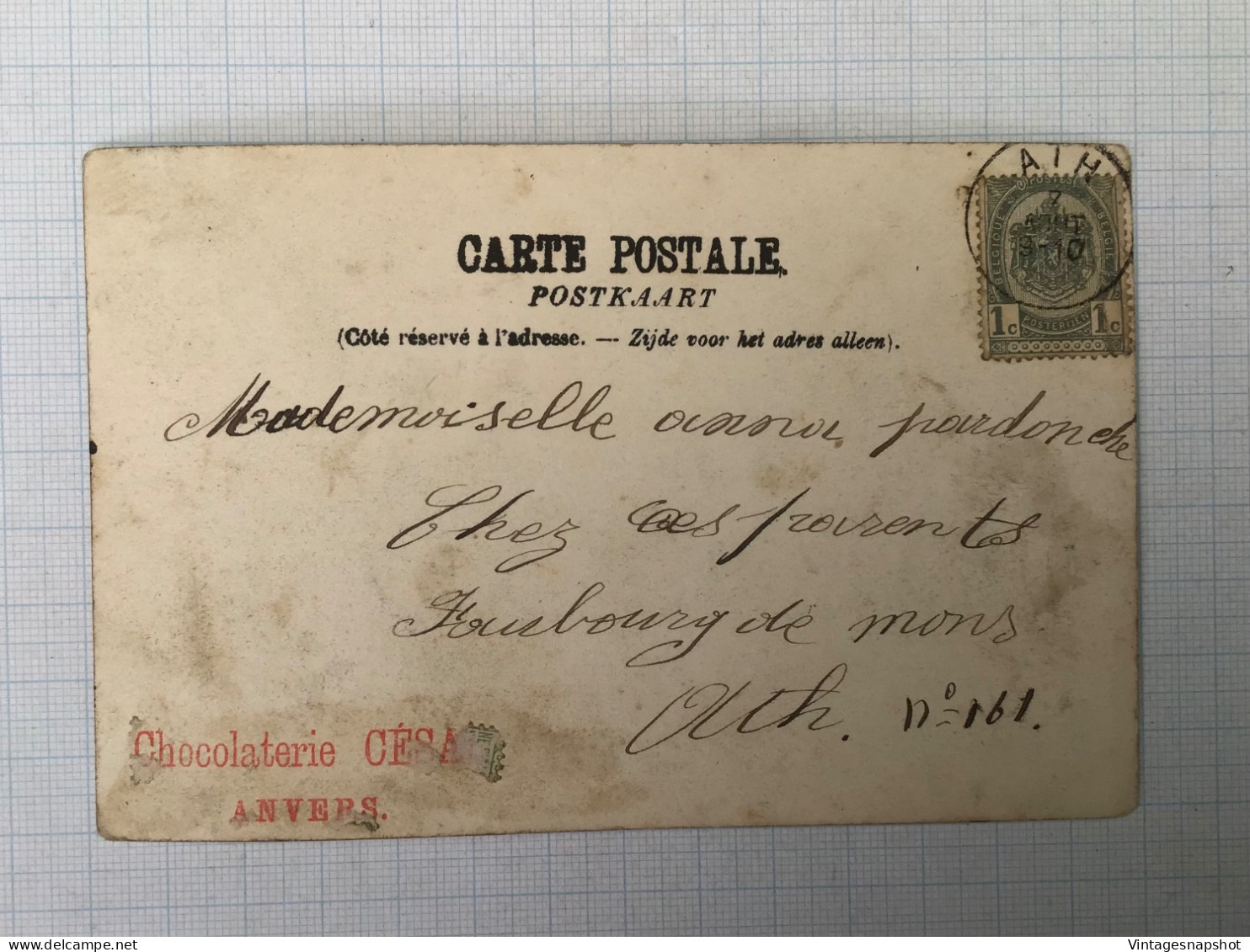 Au Littoral Belge La Flottille Des Pêcheurs Avec Cabines Sur La Plage CP PK Chocolat Cesar Anvers Vers 1900-1909 - Andere & Zonder Classificatie