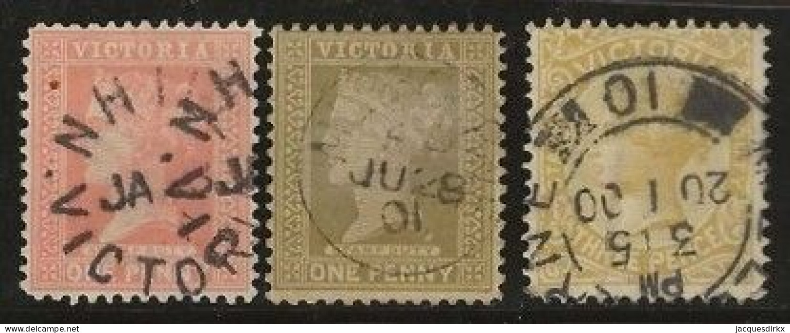 Victoria    .   SG    .   3 Stamps    .   O      .     Cancelled - Used Stamps