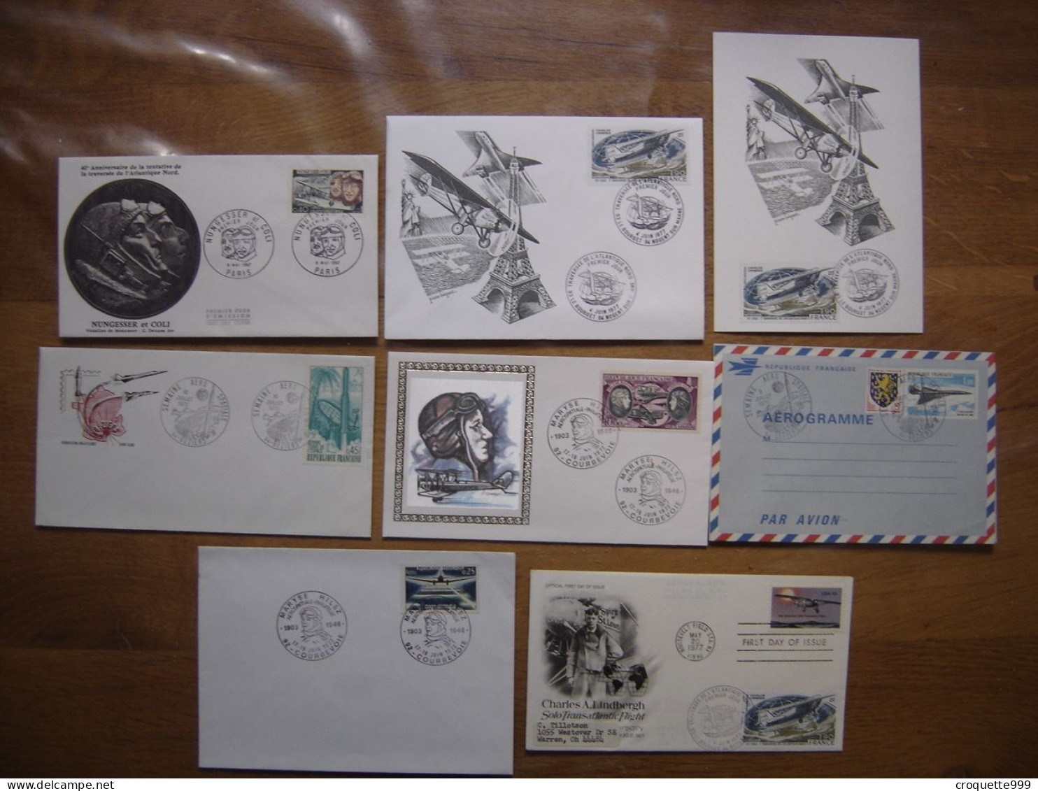 Lot Enveloppe Carte FDC 1er Jour SALON AERONAUTIQUE LE BOURGET Avions Plane - Avions