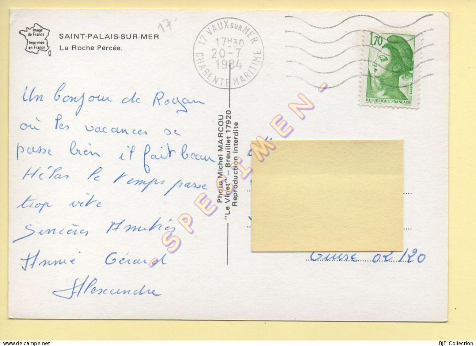 17. SAINT-PALAIS-SUR-MER – La Roche Percée (voir Scan Recto/verso) - Saint-Palais-sur-Mer