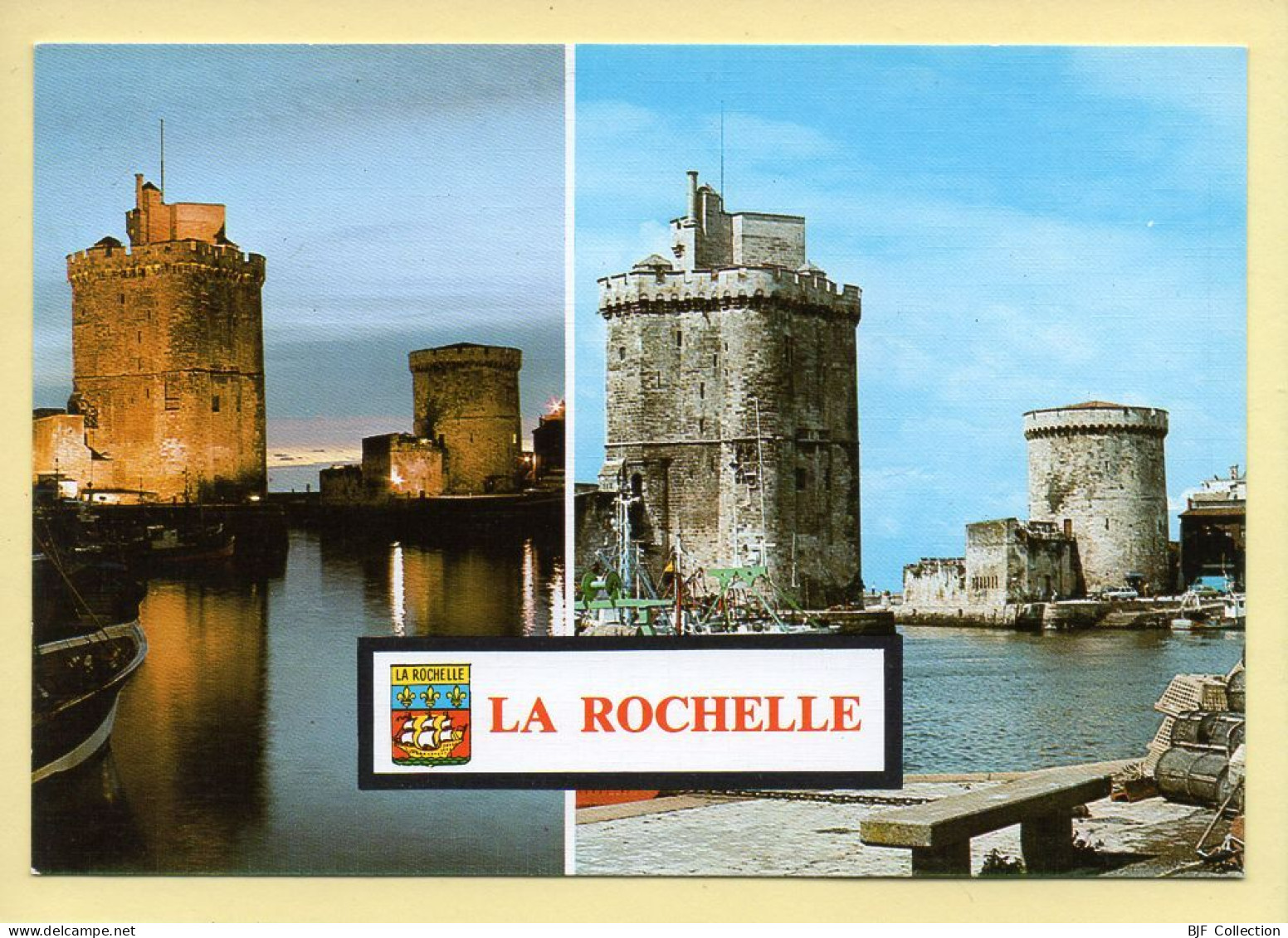 17. LA ROCHELLE – 2 Vues / Blason / Carte Toilée (voir Scan Recto/verso) - La Rochelle